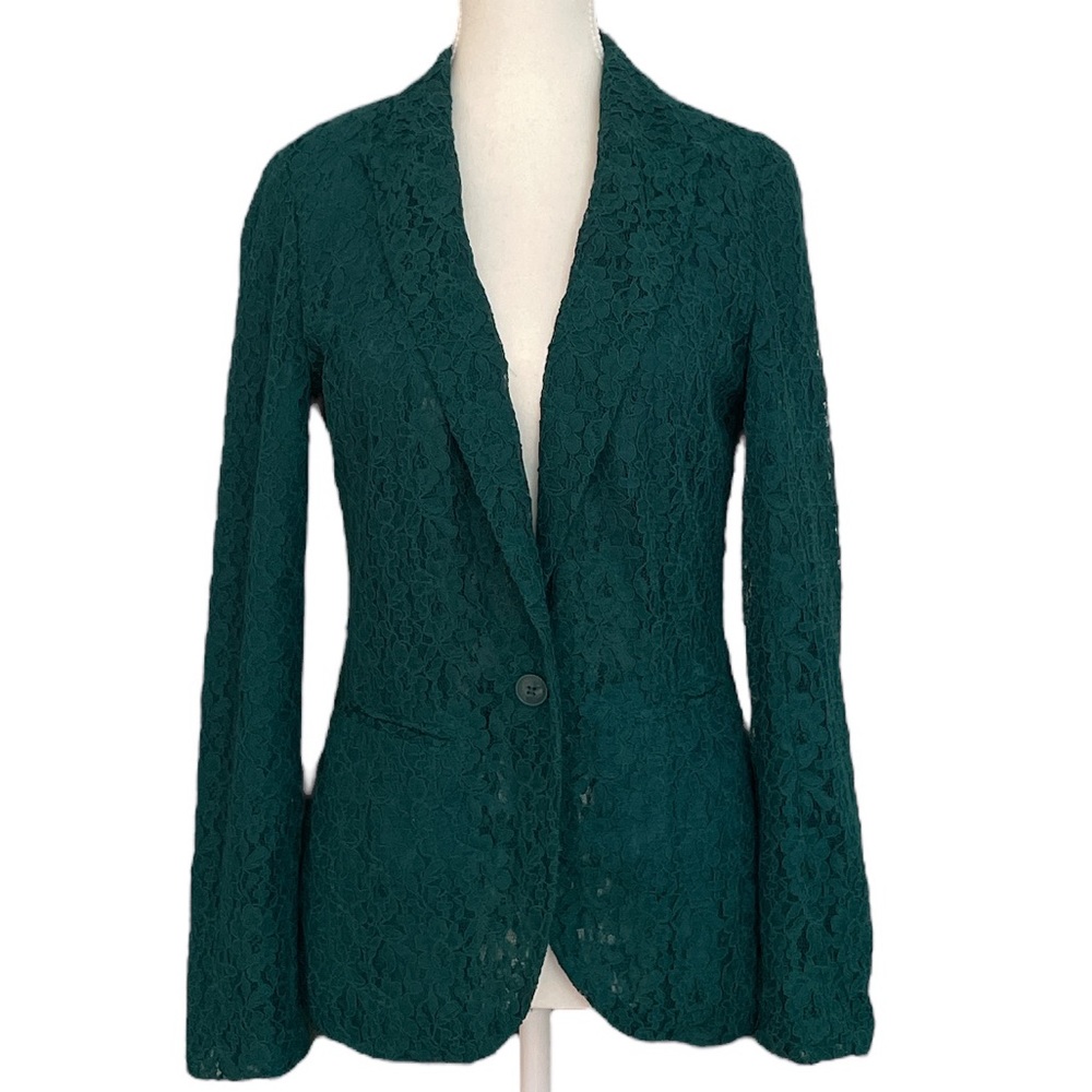 LC by Lauren Conrad Green Lace Blazer
